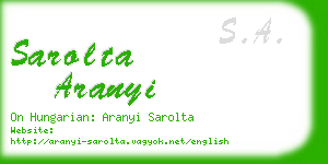 sarolta aranyi business card